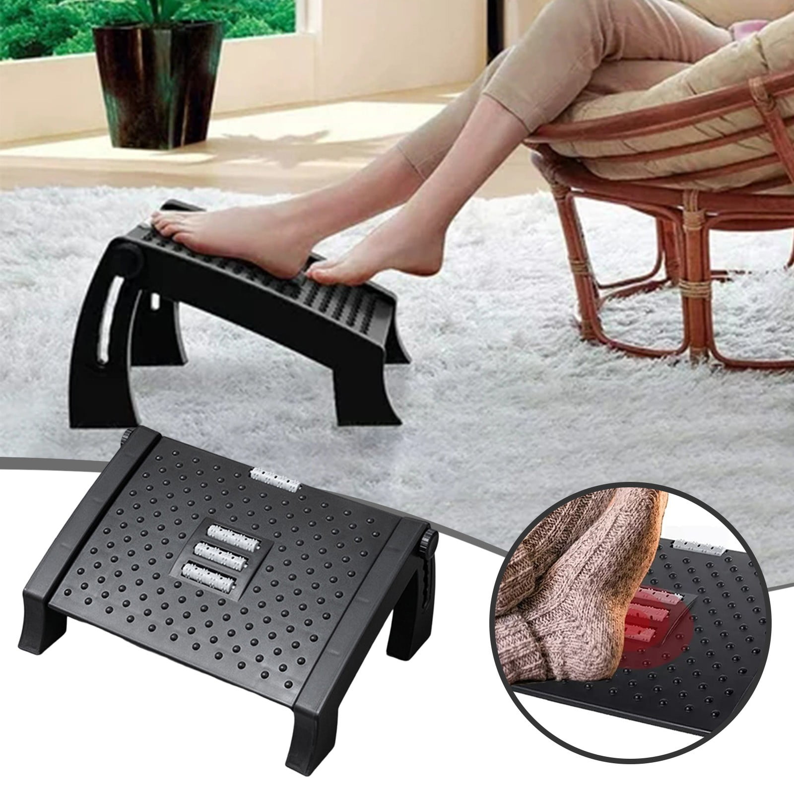 Foot Rest,Adjustable Height Foot Rest for Under Desk at Work,Ergonomic