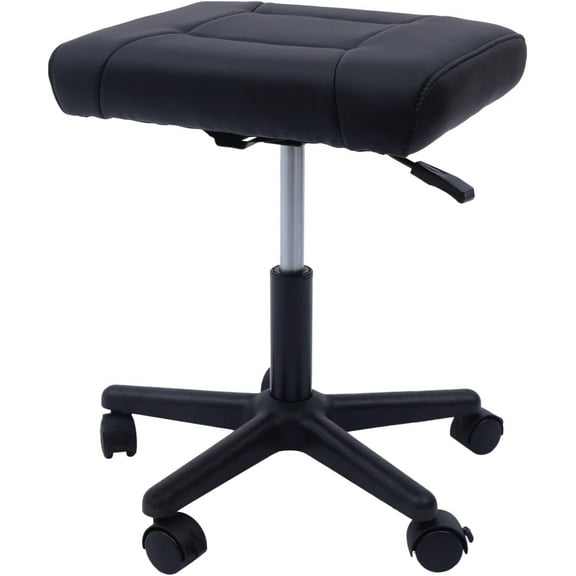 Foot Rest Under Desk, Leg Rest Ottoman Lockable Rolling Stool with Wheels 15-20'' Height Adjustable Foot Stool Under Desk Desk Foot Rest Under Desk Footrest for Relieving Leg Pain Stiffness