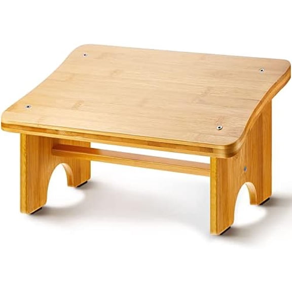 Foot Rest Under Desk, Nursing Foot Stool Wood Desk Footrest Slanted Rest Nonslip Wooden Stool Chair Portable for Adults, Office Home Kitchen Bedroom Living Room Bathroom$$Office