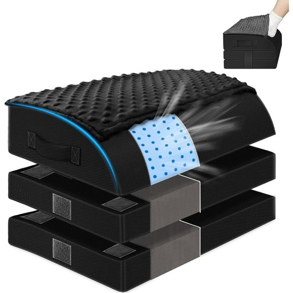 Foot Rest Under Desk for Office Use, Gel Memory Foam Foot Stool with 3 Adjustable Heights and Feet Warm Pocket for Back, Hip, Legs Discomfort Relief, Ergonomic Footrest for Office Chair & Gaming Chair