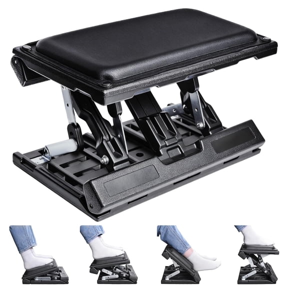 Foot Rest for Under Desk at Work,Height Adjustable Infinite Angle Ergonomic Foldable Footrest for Office, Gaming,Computer, Removable Pad Desk Foot Stool with Massage Beads,for All Seasons
