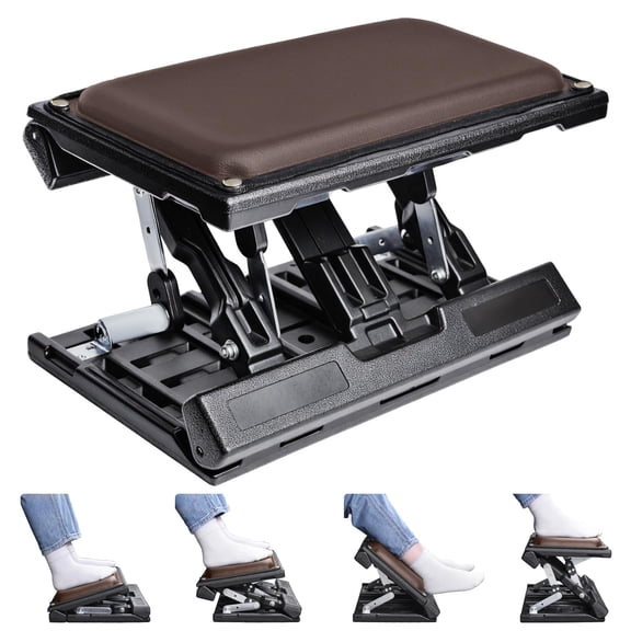 Foot Rest for Under Desk at Work,Height Adjustable Infinite Angle Ergonomic Foldable Footrest for Office, Gaming,Computer, Removable Pad Desk Foot Stool with Massage Beads,for All Seasons