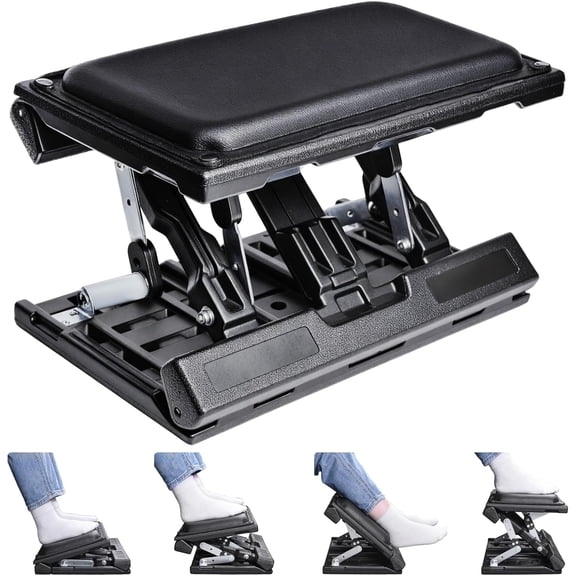 Foot Rest for Under Desk at Work,Height Adjustable Infinite Angle Ergonomic Foldable Footrest for Office, Gaming,Computer, Removable Pad Desk Foot Stool with Massage Beads,for All Seasons