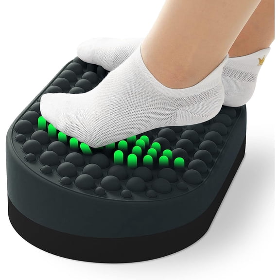 Foot Rest for Under Desk at Work, Home Office Foot Stool, Ottoman Foot Massager for Plantar Fasciitis Relief, Soft Silicone Footrests, Anti-Fatigue (Gray)