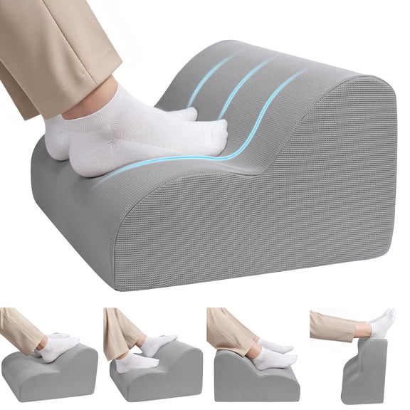 Foot Rest for Under Desk at Work, Multifunctional Foot Stool with Washable Cover for Under Desk, Office Chair, Gaming Chair & Sofa, Leg Elevation Pillow, Supports Posture -Gray