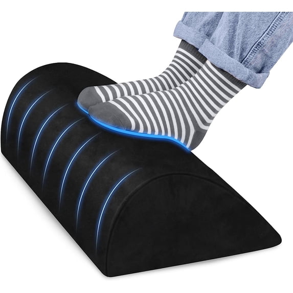 Foot Rest for Under Desk at Work,Office Desk Accessories with Memory Foam and Washable Removable Cover, Foot Stool for Office, Car, Home to Foot Support and Relax Ankles(Black).