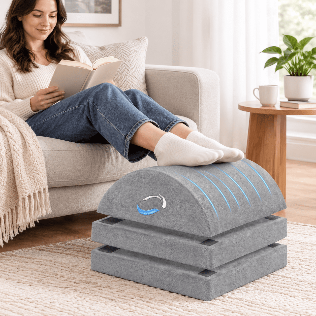 Foot Rest For Under Desk At Work Warmer Feet Pocket Footrest Stool With ...