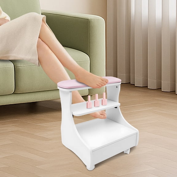 Foot Rest Pedicure Manicure Funiture Trolley Footbath Stool With Four Wheels