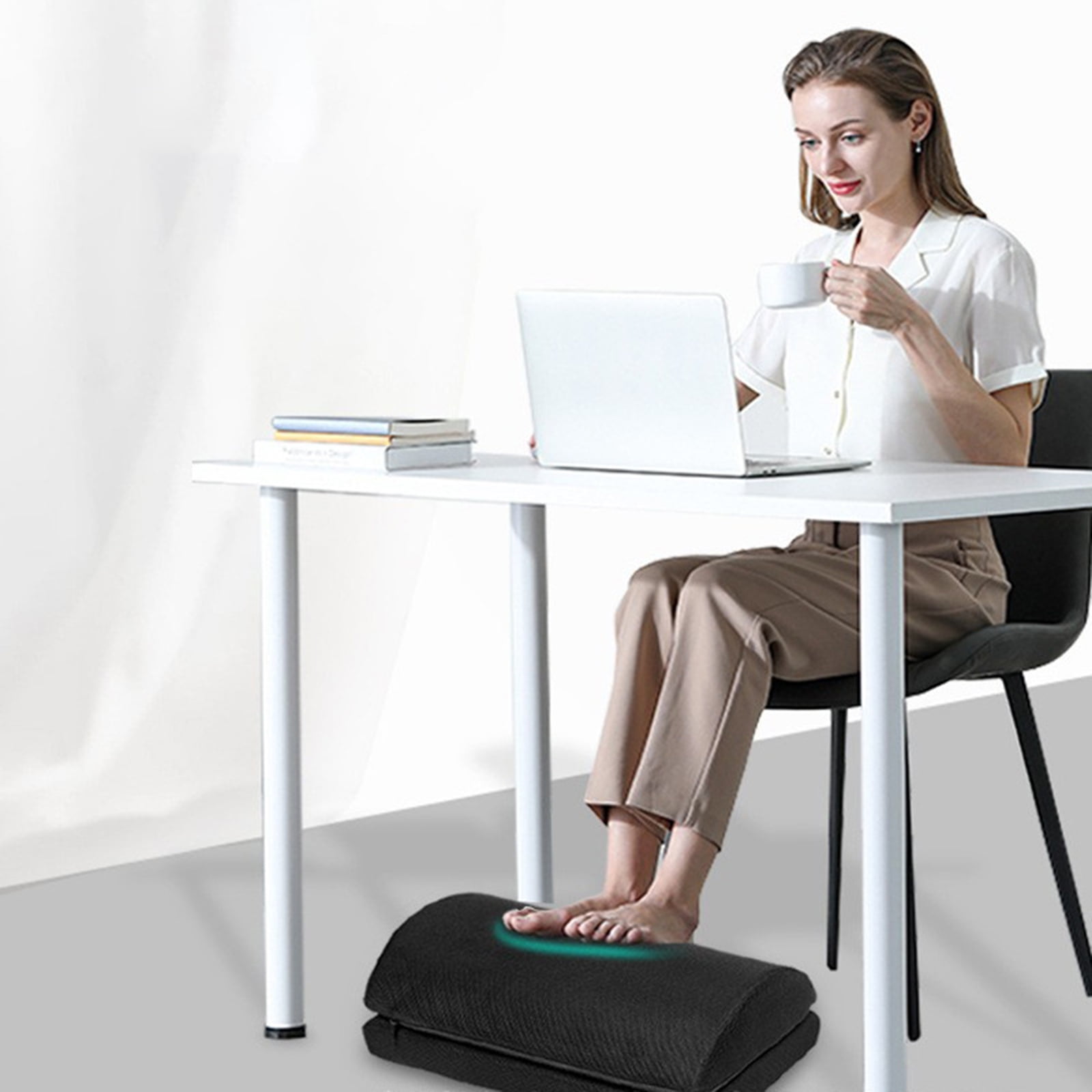 Large Size Foot Rest for Under Desk with 3 Adjust Heights - Memory Foam  Foot Stool - Back, Lumbar, and Knee Pain Relief - Perfect for Office, Home