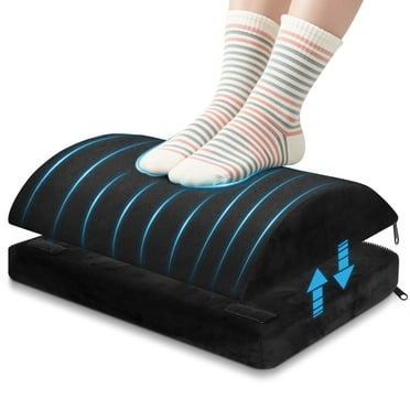 Ergonomic Memory Foam Foot Rest for Under Desk at Work with Adjustable Height and Detachable Pocket Foot Stool for Chair Gift for Sedentary Users