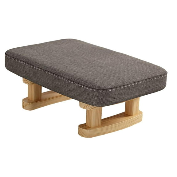 Foot Rest with Wooden Legs Small Ottoman, Multifunctional, Decorative Rectangle Step Stool Padded Foot Stool for Guest Room Bedroom Couch dark gray