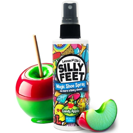 Foot and Shoe Deodorizer Spray, Extra-Strength Odor Eliminator for Smelly Shoes, Kids’ Feet, and Sweat, Candy Apple Scent, Alternative to Powder for Odor Control