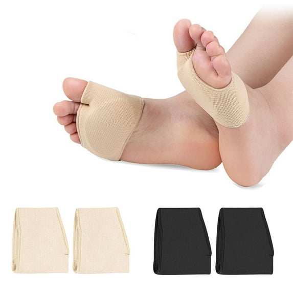 Foot Sleeve Pads Half Toe Bunion Sleeve Foot Care Forefoot Pad With Fabric Soft Gel Cushions For Neuroma Blisters 2 Pairs