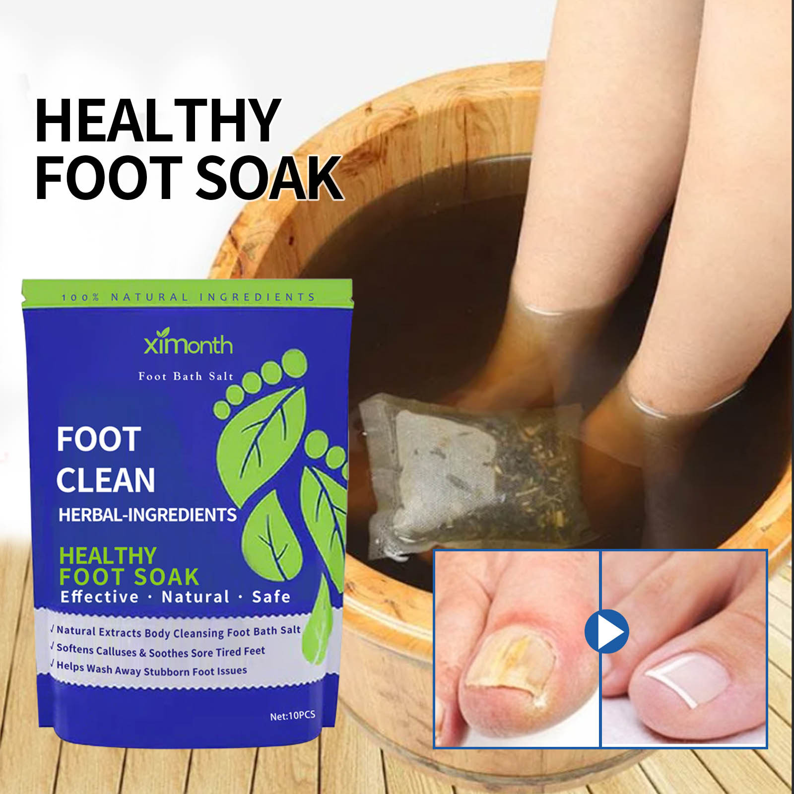 Foot Soak Drainage Foot Care Spa, Foot Bath Bag, Leg Slimming Remove Stubborn Foot Odor Scent