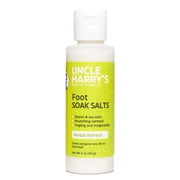 Uncle Harrys Natural Pedicure Foot Soak Bath Salts | Athletes Foot Detox & Dry Feet Treatment | Epsom Salts For Soaking Feet with Eucalyptus & Peppermint | Vegan Pedicure Supplies 4 oz