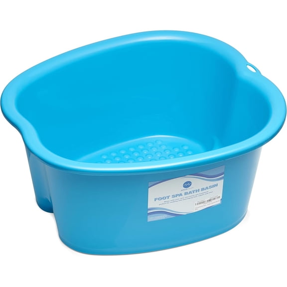 AllSett Health Large Foot Soak Basin, Pedicure and Massager Tub for At Home Spa Treatment, Blue