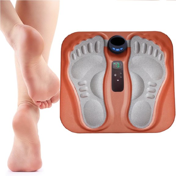 Foot Sole Massager with Digital Control, Ergonomic Footprint Design, Orange（USB Charging + Remote Control）
