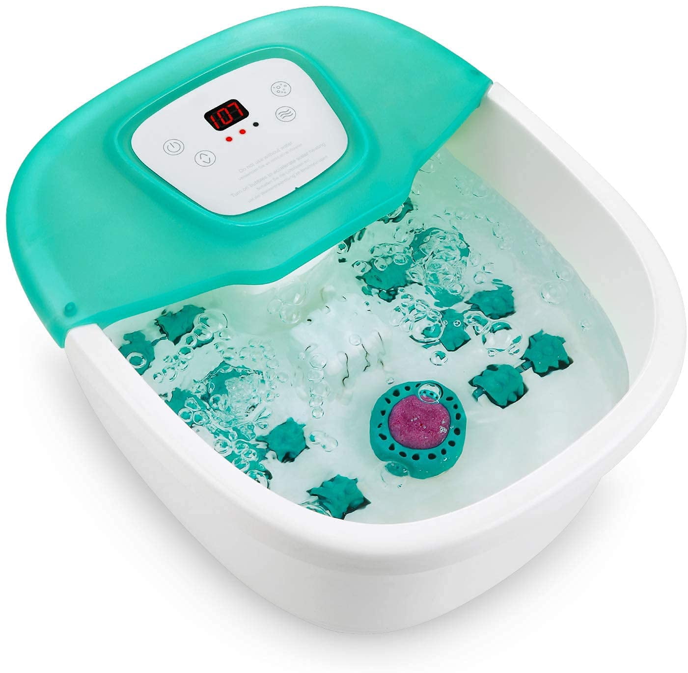 Foot Spa Bath Massager with Heat, Bubble and Vibration Pedicure Grinding Stone Foot Soaker 16