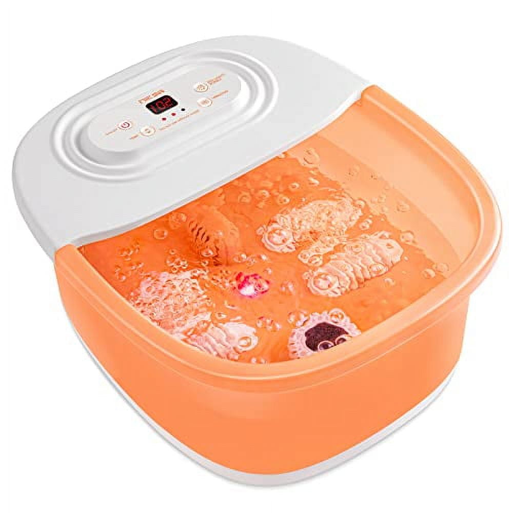 Foot Spa Bath Massager with Heat, Bubbles, Vibration and Red Light, 4