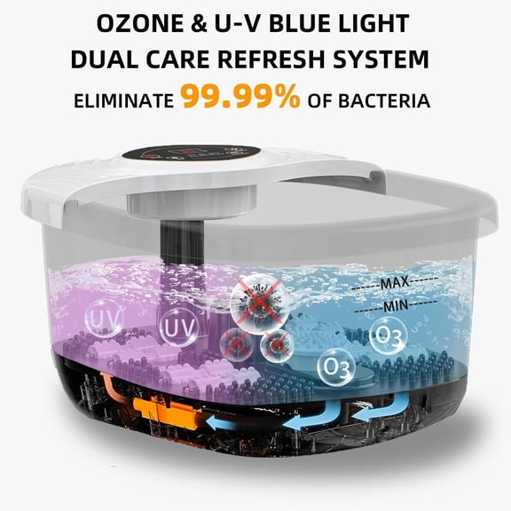 Foot Spa Bath Massager with Heat, & Ozone Bubbles, Shiatsu Rollers Epsom Salt Temperature Control, Relieves Stress and Feet Pain - Home Pedicure Soaking Tub Gift for Women/Men, Mom/Dad