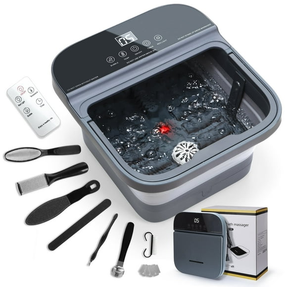Foot Spa Bath with Heat, Suerbeaty Foot Massage Roller, Bubble, Temperature Control, Remote Control, Foot Pedicure Kit, Pedicure Foot Spa