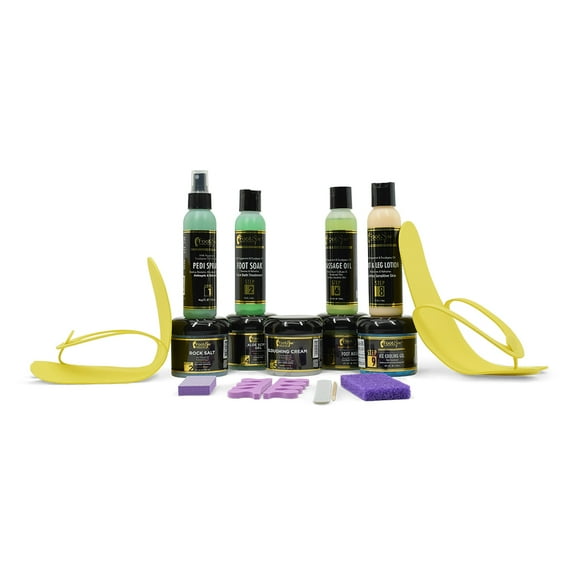Foot Spa Profession Pedicure Student Kit - Includes All 10 aromatherapeutic spa Pedicure Products Plus Slippers, Toe separators and a Heavy Duty red Pedicure File.