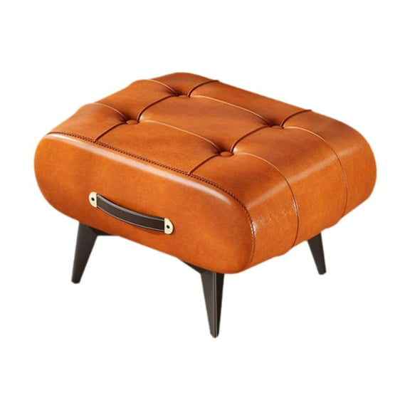 Foot Stool Footstool Shoe Changing Stool PU Padded Comfortable Seating Apartment Entryway Bedroom Use