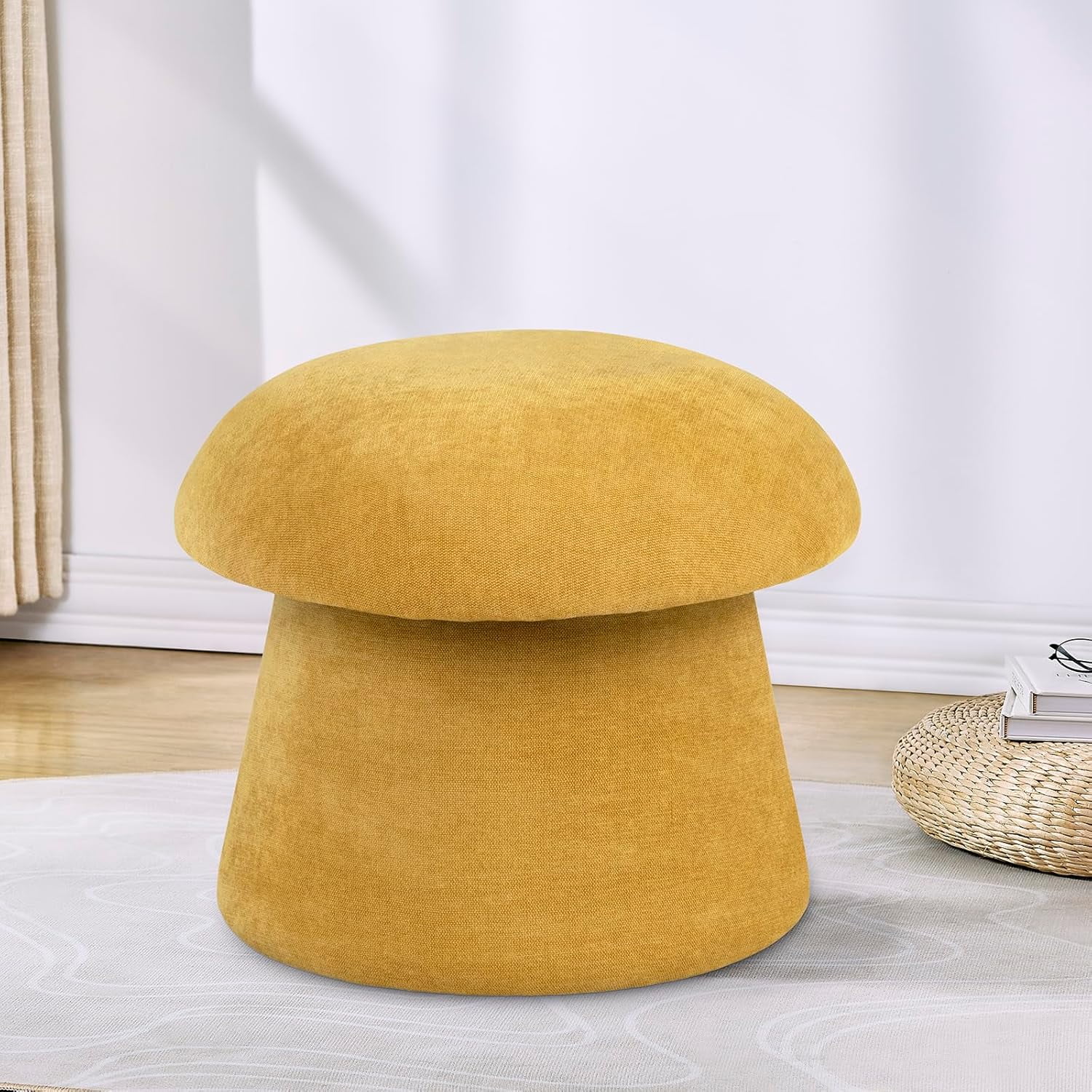 Foot Stool Ottoman with Storage, Mushroom Ottoman Vanity Stool ...