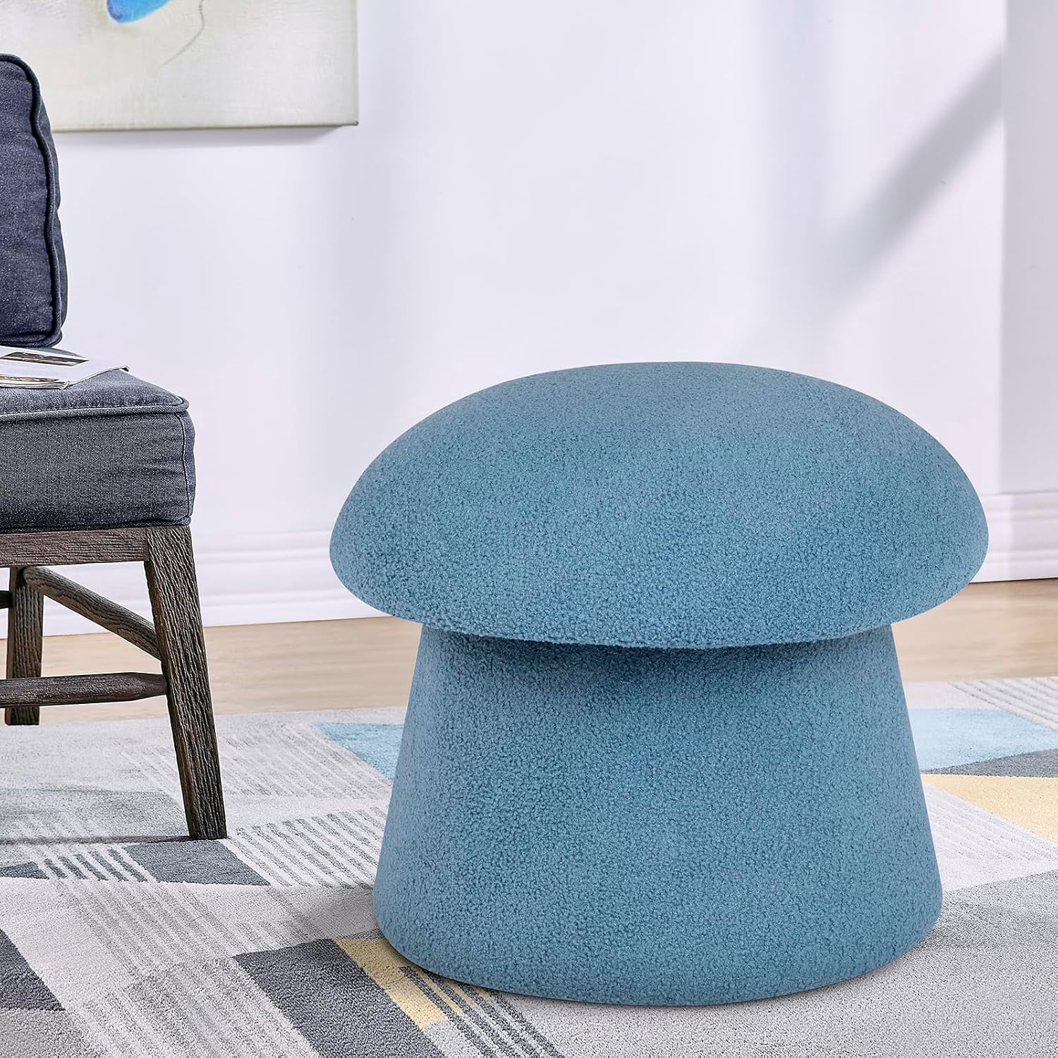 Foot Stool Ottoman with Storage, Mushroom Ottoman Vanity Stool ...