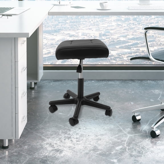 Foot Stool with Wheels, Height Adjustable Footstool, Office Footrest, Foot Stand Under Desk