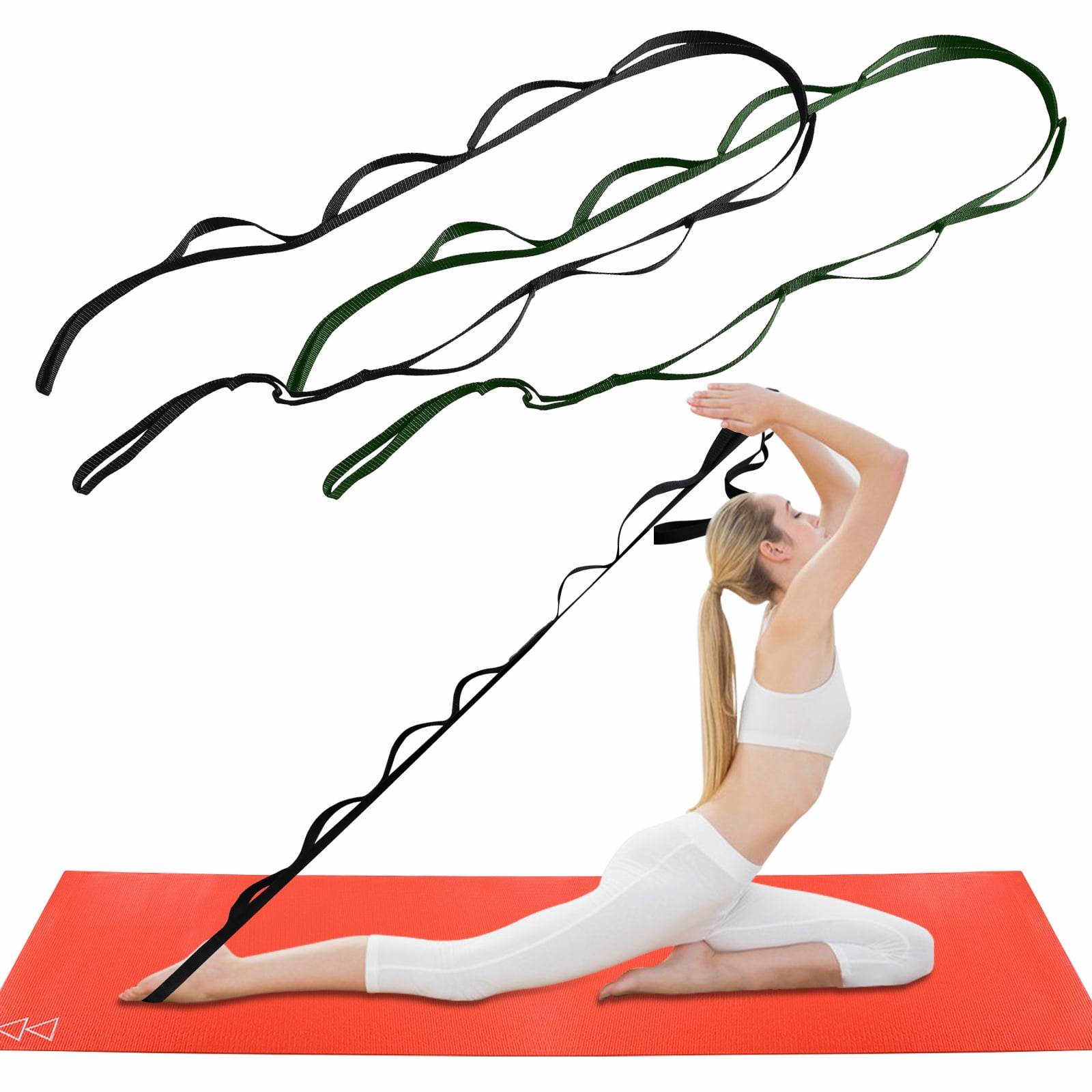 Green Hamstring Rope Foot Stretching Belt,Hamstring Stretcher for Plantar fasciitis ...