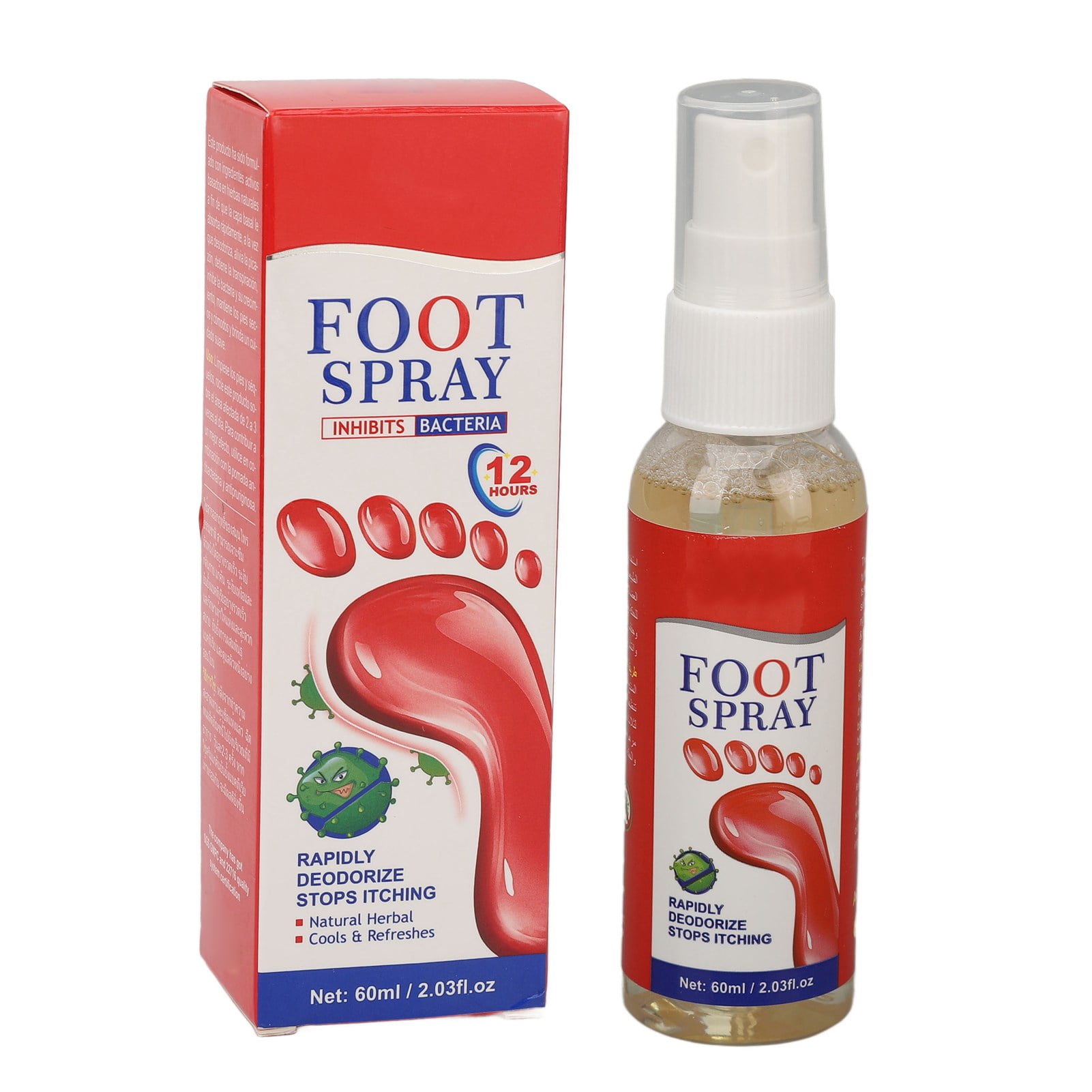 Foot Sweat Spray Odor Remove Fine Mist Rapid Permeability Foot Deodorant Liquid 60ml