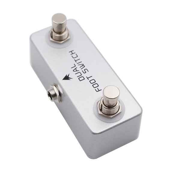 Foot Switch,Dual Switch Pedal Drum Function Alloy Amp Channel Output Switch Pedal Amplifiers 6.35mm Stereo Channel Function Alloy 6.35mm