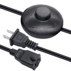 /Foot Switch Floor Black Foot Pedal Push Switch Round Inline Lamp Light On-Off Control Foot Switch 3A 125VAC with 5.9FT 16AWG 2-Prong Polarized Extension Cord N-012-1.8MX
