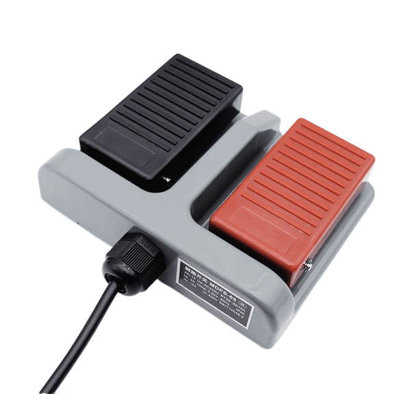 Foot Switch MDFS-65 Double Foot Pedal Switch Self-Reset with Wire 3A/220VAC,1 * Double Foot Pedal Switch