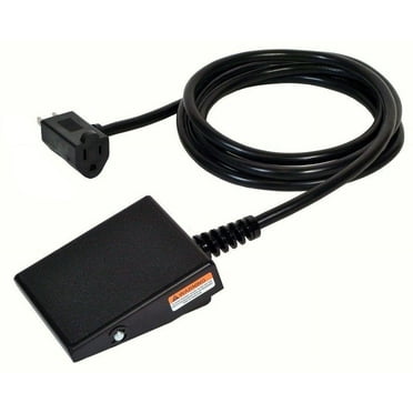 Foot Switch, Maintained Action (Push Toe On/Push Heel Off), 8-ft Cable with Piggyback Plug (3-Pronged), Single Pedal, Electrical