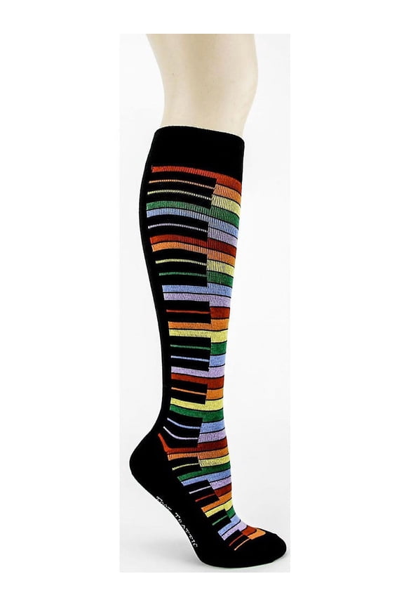 Rainbow Piano Knee High Socks