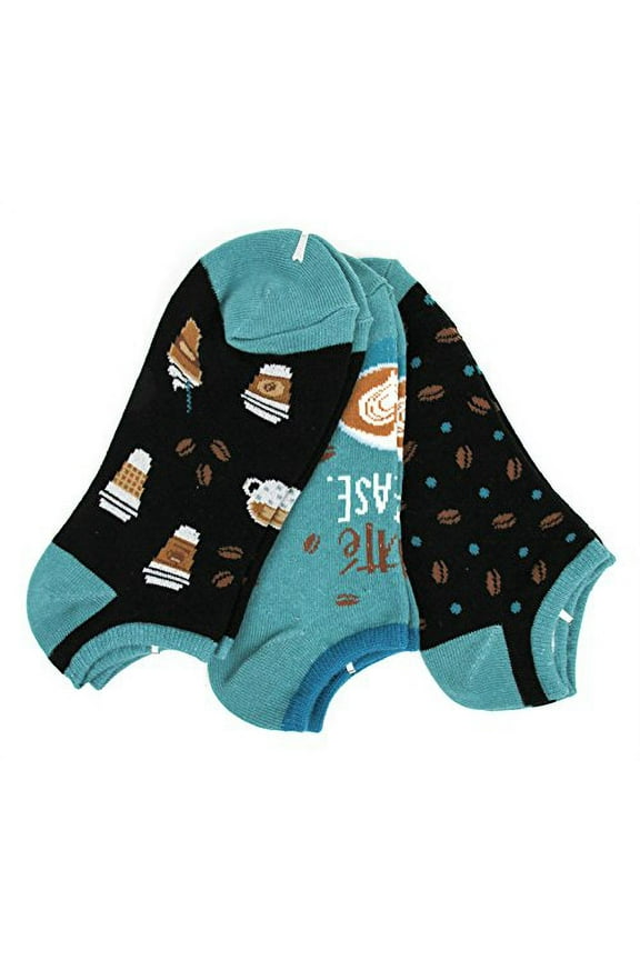 , Women's Stylish No-Show Socks, Coffee, 3-Pair Pack (Sizes 4-10)