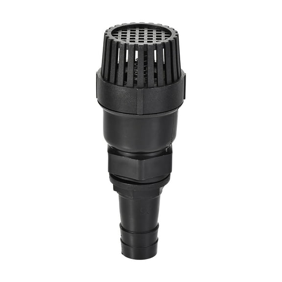 Foot Valve, G1 Thread 22.8mm Barb Filter Strainer Check Valve for Home Garden Water Well Pump Pool, Black