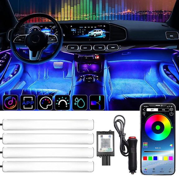 Foot Voice Controlled Led Car Colorful Music Rhythm Light - Cigarette Lighter Plug (One Set)