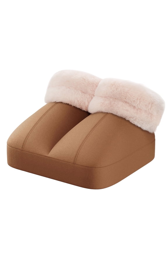 Foot Massager with Heat, Foot Warmer with Vibration for Women & Men, Brown