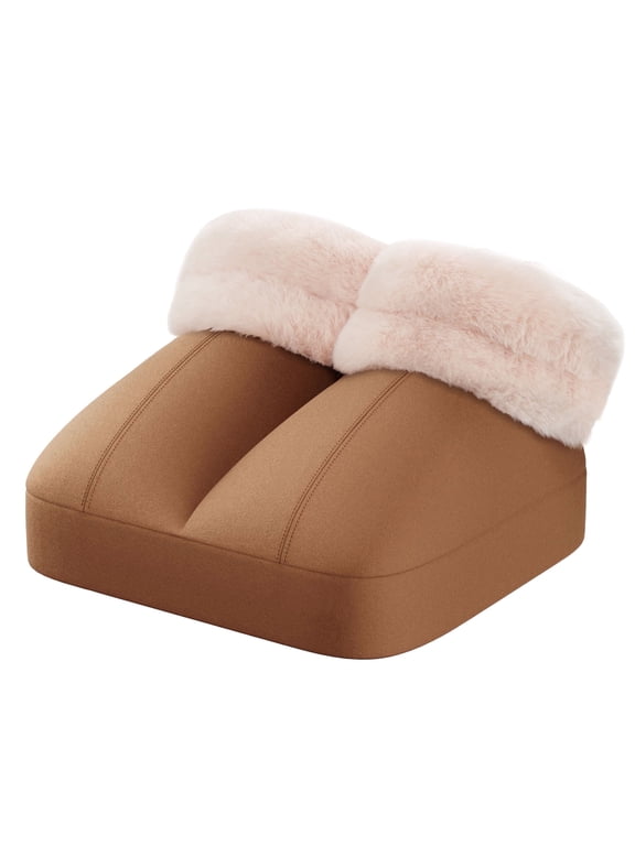 Foot Massager with Heat, Foot Warmer with Vibration for Women & Men, Brown