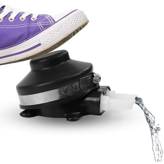 Foot Water Pump, Wash Basin RV Toilet Marine Foot Press Pump, Bilge Self Priming Pump with 1/2" Flexible Hose - 2.2 GPM for Outdoor Van Adventures in Marine RV Boat Galley Toilet Wash Basin