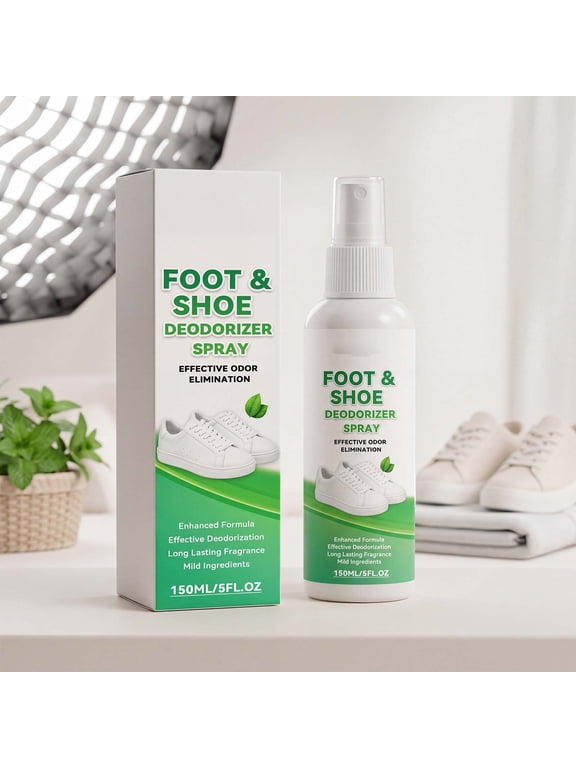 Foot and Shoe Deodorizer Spray 5.07 Fl Oz, Sneaker Odor Eliminator and Foot Refresh Treatment for Boots Gym Bags and Daily Footwear Care