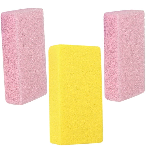 Foot exfoliating file PU foaming foot stone scrub foot plate to remove calluses foot tool2pcs pink + 1pcs bright yellow