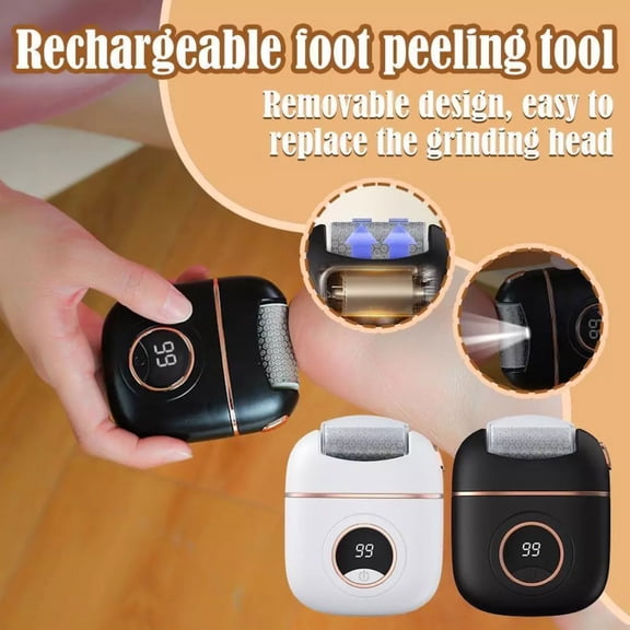 Foot exfoliating pedicure tools with digital display screen, foot exfoliator, suitable for removing dry cracks and dead skin, hard skin, and dry chapped skin on the heel of the foot.