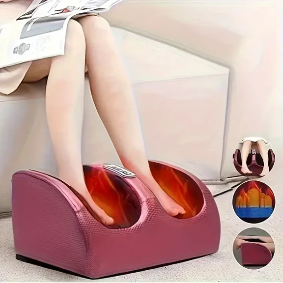 Foot massager, muscle massager, dual functions of home massage and hot compress, enjoy a comfortable foot experience, easily relieve muscle soreness, deep tissue massage for full-body relaxation gift