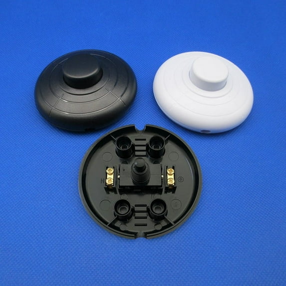 Foot pedal switch UFO round button floor lamp desk lamp online switch with 2 terminals CE - White