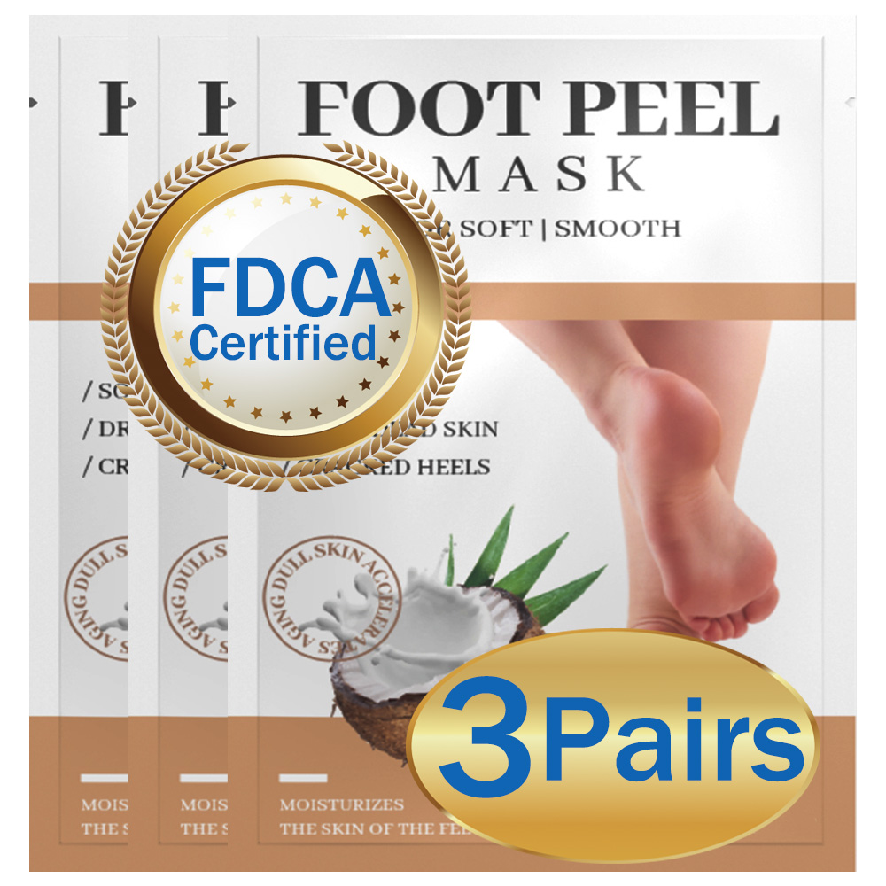 Foot peel mask for Dry Cracked Feet(3 Pairs) Exfoliating Feet Mask