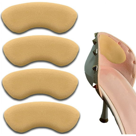 Foot’s Heel Grips for Kids and Women, Self-Adhesive Heel Cushion Inserts for Girls and Boys Prevent Heel Slipping, Rubbing, Blisters, Foot Pain - 20pairs (Beige Black)